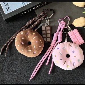 Donut Keychains with Chocolate Charm